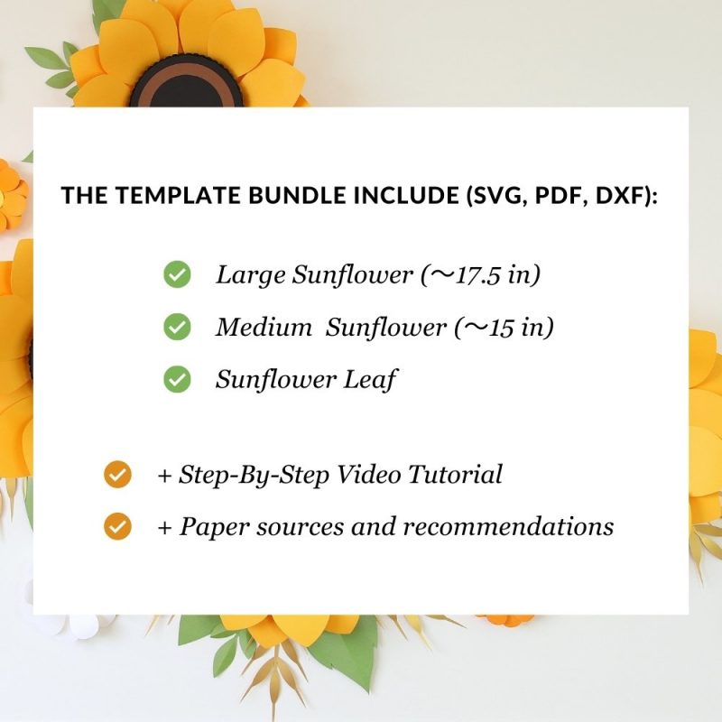 Giant paper sunflower template