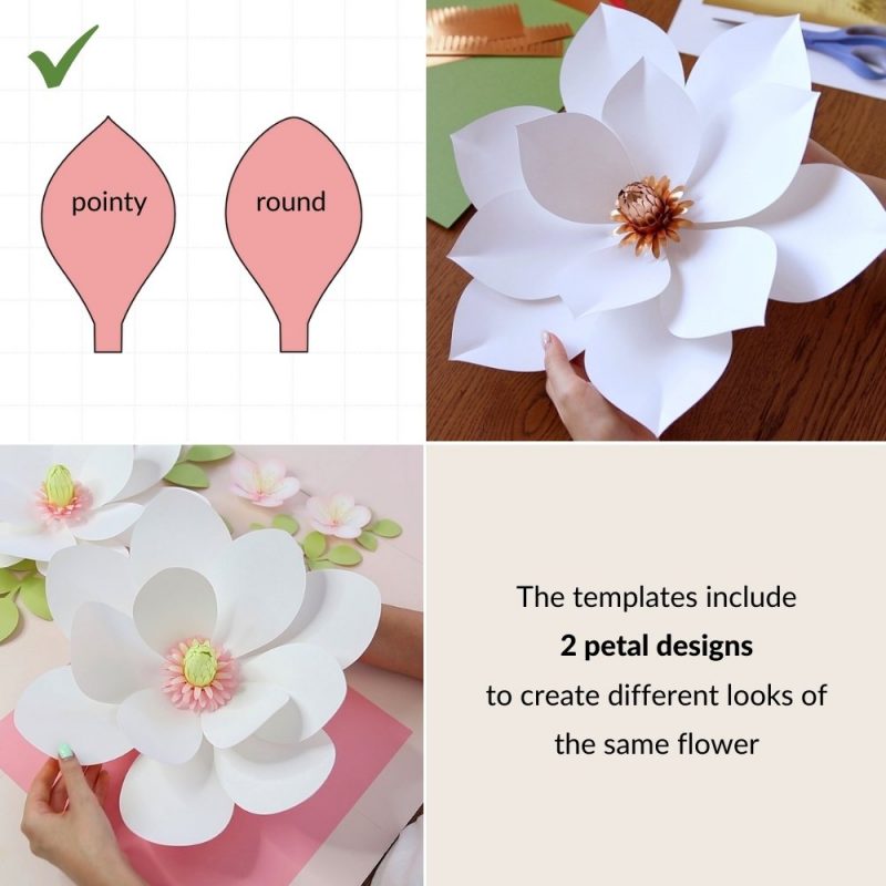 Magnolia paper flower template