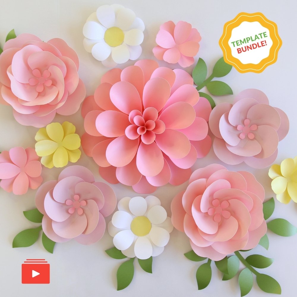 Paper Flower Pinks  Backdrop DIY Kit 