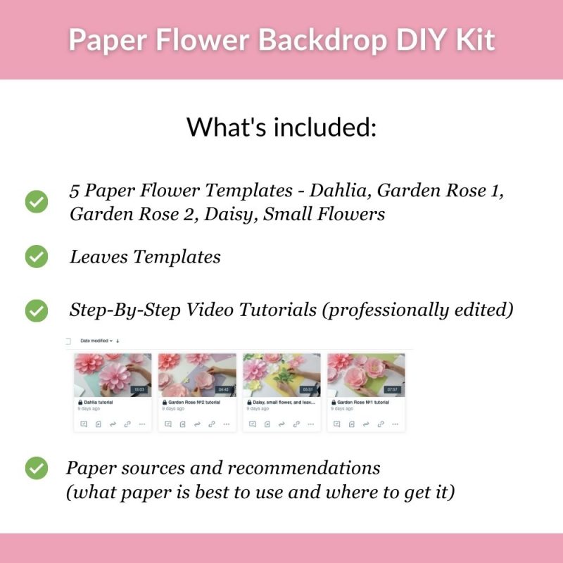 Paper flower backdrop diy kit
