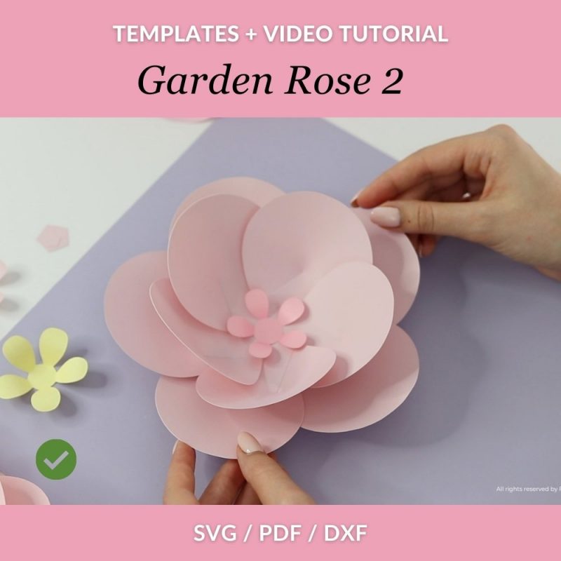 Rose paper flower template