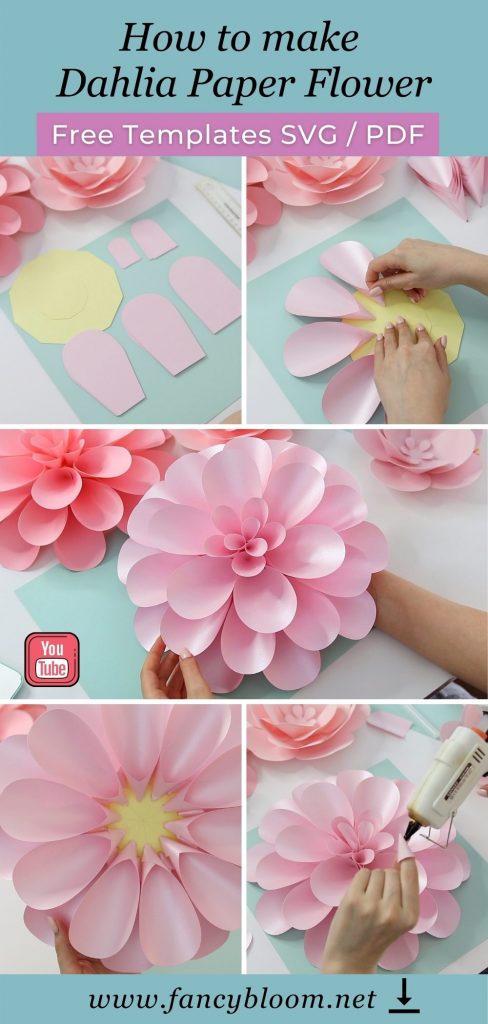 Paper Dahlia Tutorial (with Free Templates) - FancyBloom