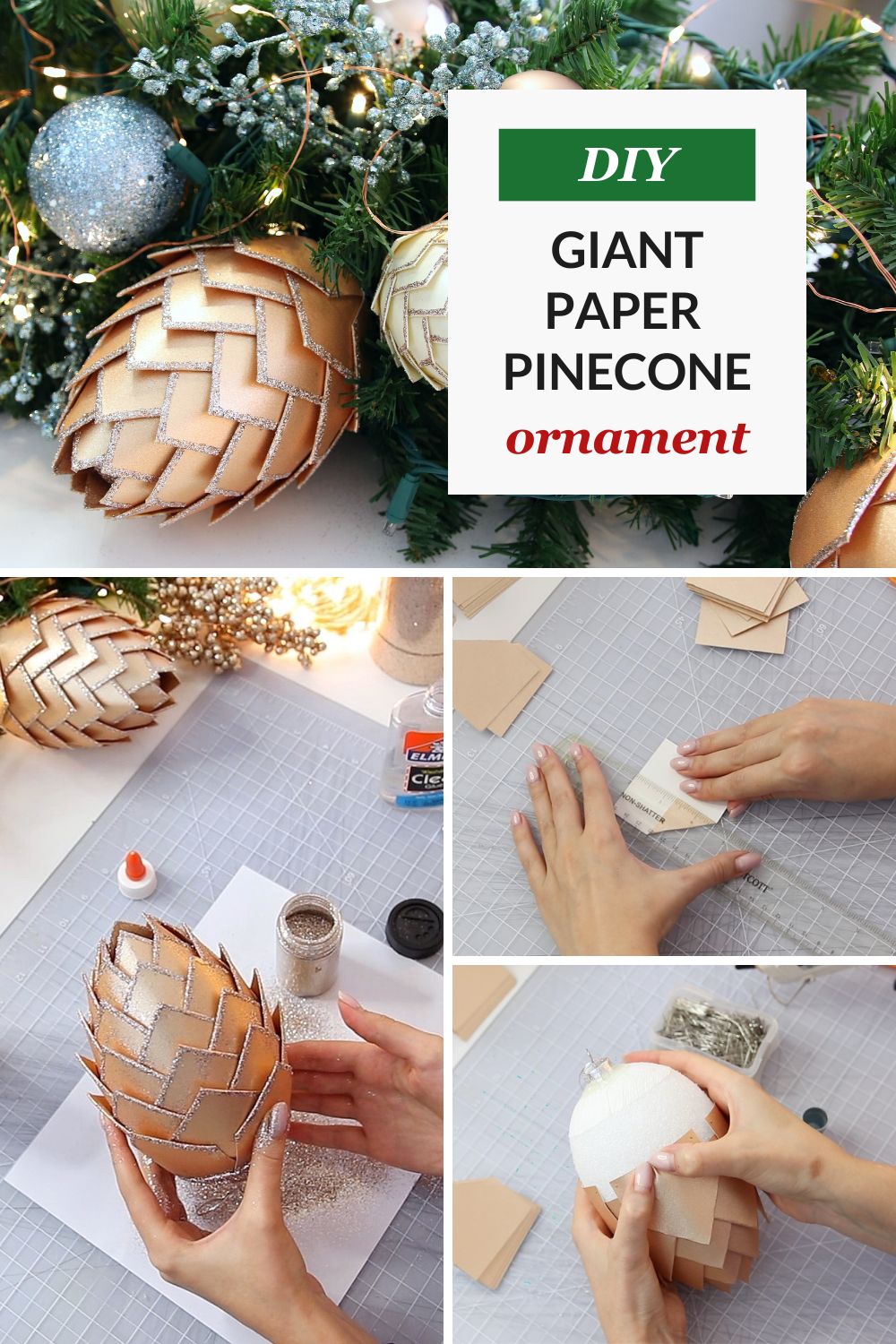 diy paper pinecone ornament