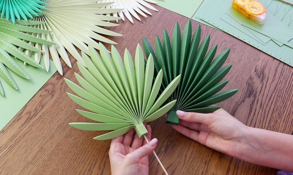 how to make paper palm leaves diy